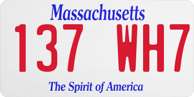 MA license plate 137WH7