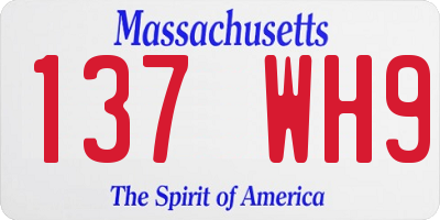 MA license plate 137WH9