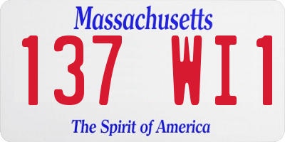 MA license plate 137WI1