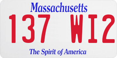 MA license plate 137WI2