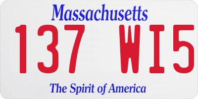 MA license plate 137WI5