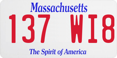MA license plate 137WI8