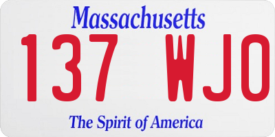 MA license plate 137WJ0