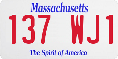 MA license plate 137WJ1