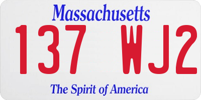 MA license plate 137WJ2