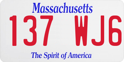 MA license plate 137WJ6