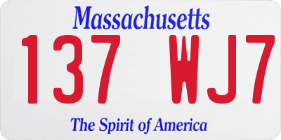 MA license plate 137WJ7