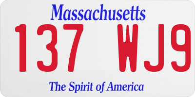 MA license plate 137WJ9