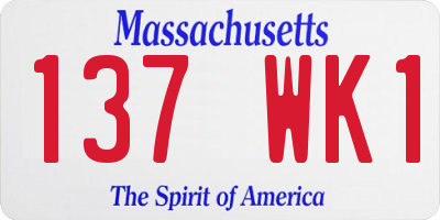 MA license plate 137WK1