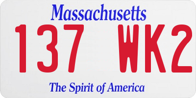 MA license plate 137WK2