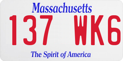 MA license plate 137WK6