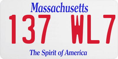 MA license plate 137WL7