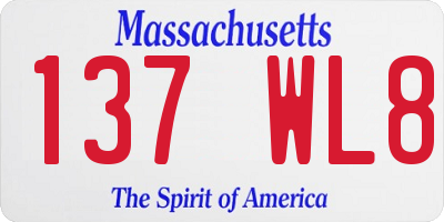 MA license plate 137WL8