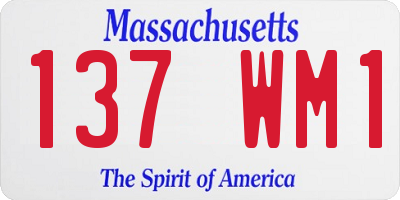 MA license plate 137WM1