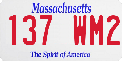 MA license plate 137WM2