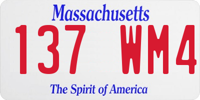 MA license plate 137WM4