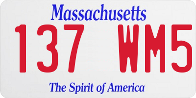 MA license plate 137WM5