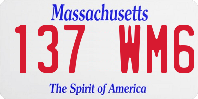 MA license plate 137WM6