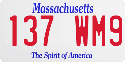 MA license plate 137WM9