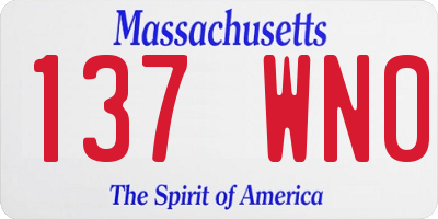 MA license plate 137WN0