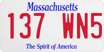 MA license plate 137WN5
