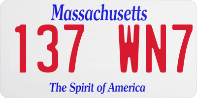 MA license plate 137WN7
