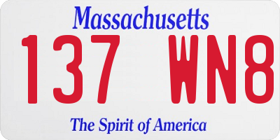 MA license plate 137WN8