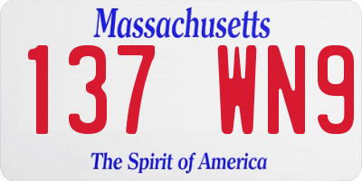 MA license plate 137WN9