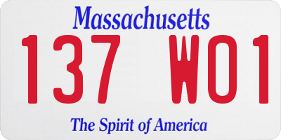 MA license plate 137WO1