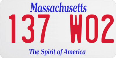 MA license plate 137WO2