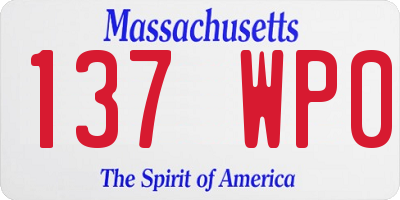 MA license plate 137WP0