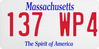 MA license plate 137WP4