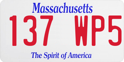 MA license plate 137WP5
