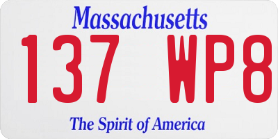 MA license plate 137WP8