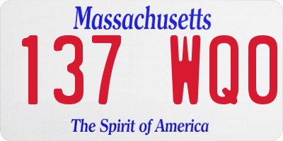 MA license plate 137WQ0