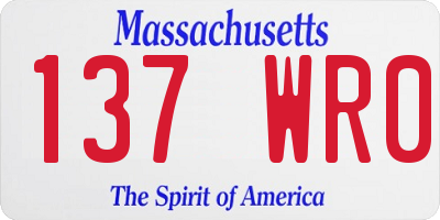 MA license plate 137WR0