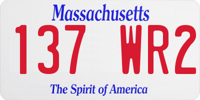 MA license plate 137WR2