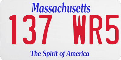 MA license plate 137WR5