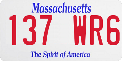 MA license plate 137WR6