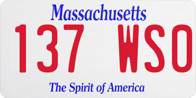 MA license plate 137WS0