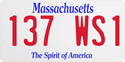 MA license plate 137WS1