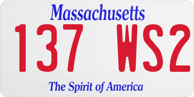MA license plate 137WS2