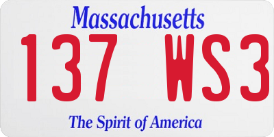 MA license plate 137WS3