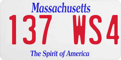 MA license plate 137WS4