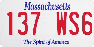 MA license plate 137WS6