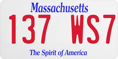 MA license plate 137WS7