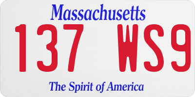 MA license plate 137WS9