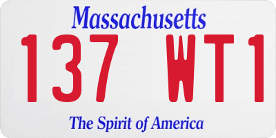 MA license plate 137WT1