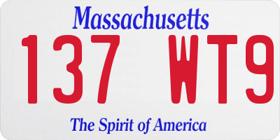 MA license plate 137WT9