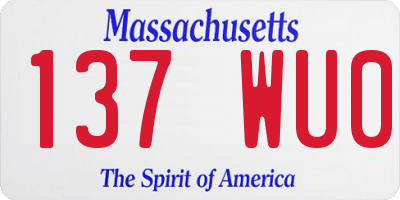 MA license plate 137WU0